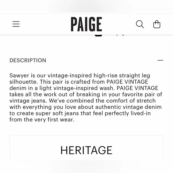 NWT. PAIGE SAWYER High Rise Straight Leg LightBlue Women's Jeans - Picture 12 of 12